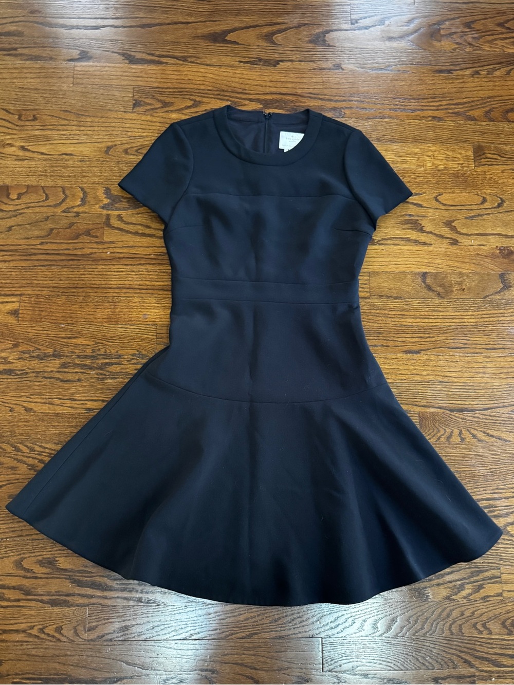 kate spade Black Fit & Flare Round Neck Lined Zip Knee Length Dress size 8